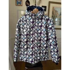 Core Powder Room Women’s Ski Snowboard Jacket Coat Purple Turquoise XL